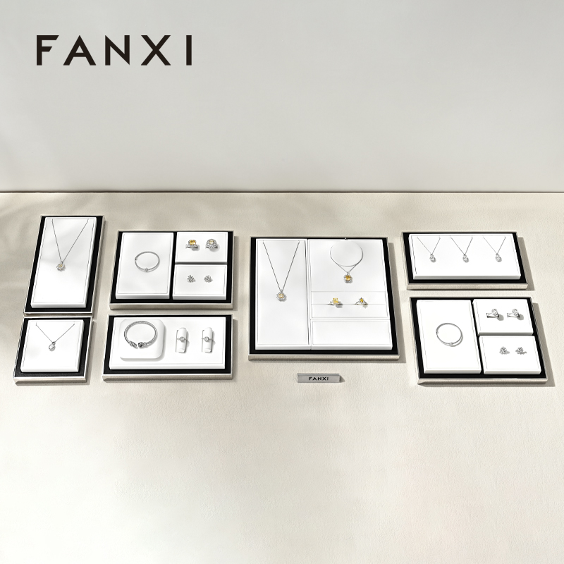 FANXI Wholesale Leather White Jewelry Display