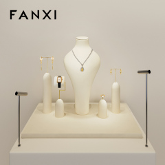 FANXI High end Beige Microfiber Jewelry display set