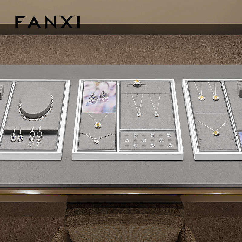 FANXI Luxury metal Gray Jewelry display set series