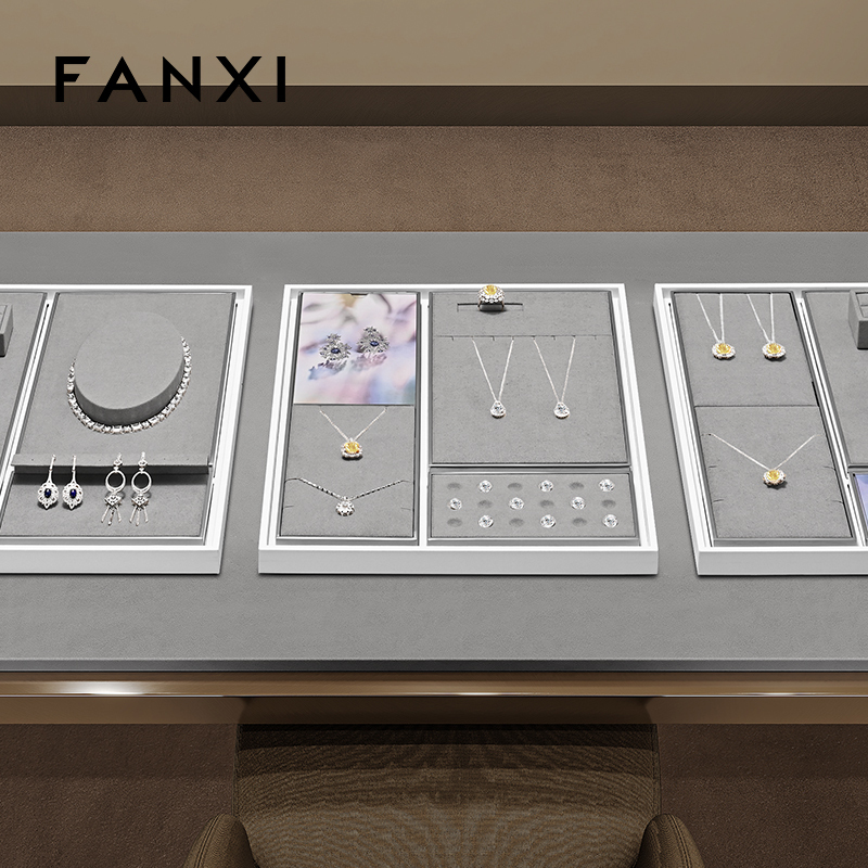FANXI Luxury metal Gray Jewelry display set series