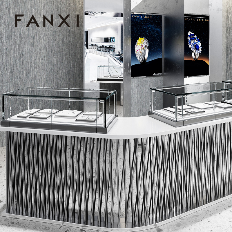 FANXI Wholesale Leather White Jewelry Display