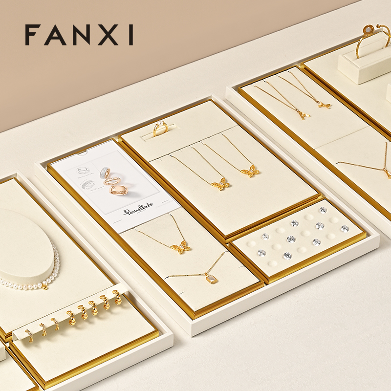 FANXI Fashion Beige Metal Jewelry Combination Set