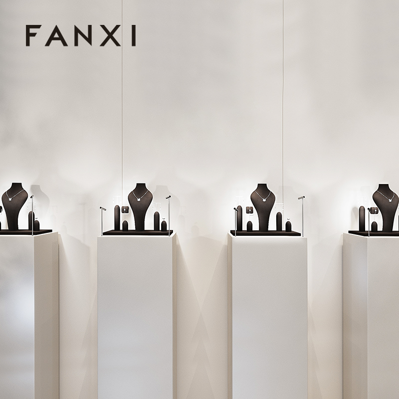 FANXI Hot sale Leather Coffee color Jewelry Combination Set