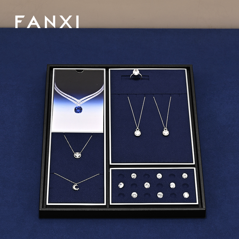 FANXI Fashion Blue Metal Jewelry Combination Set