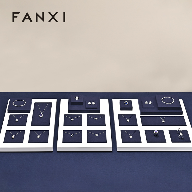 FANXI Hot sale blue Baking paint Jewelry display set series