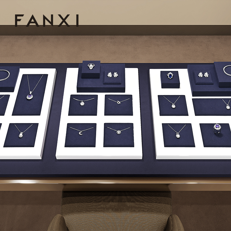 FANXI Hot sale blue Baking paint Jewelry display set series