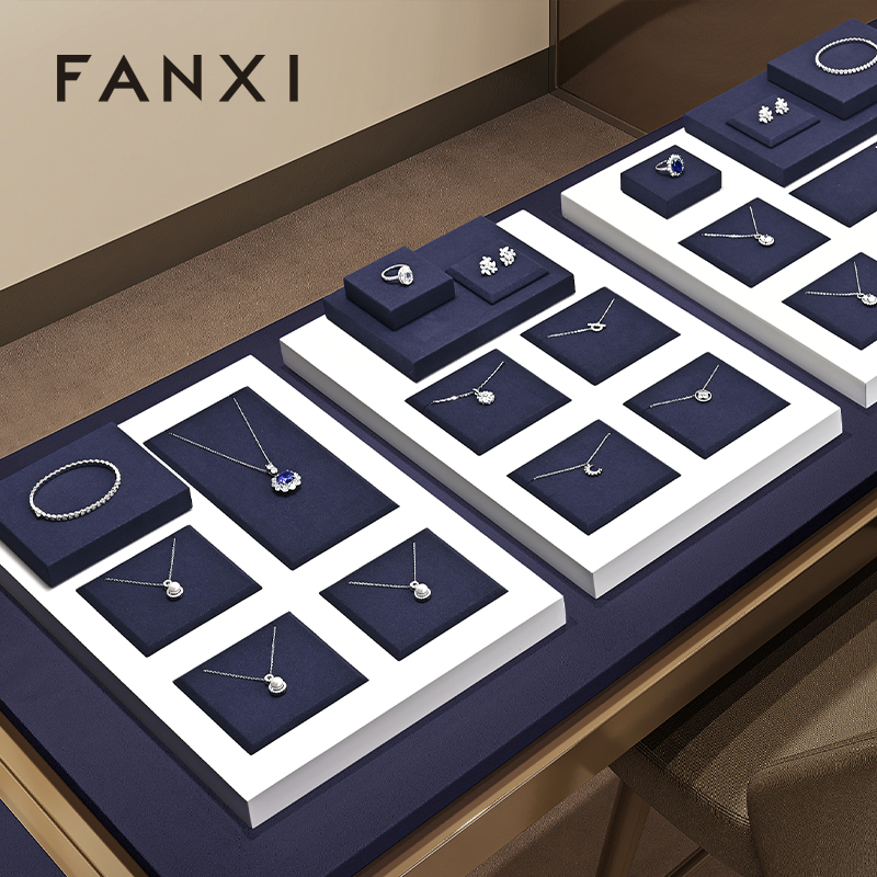 FANXI Hot sale blue Baking paint Jewelry display set series