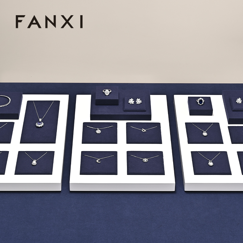 FANXI Hot sale blue Baking paint Jewelry display set series