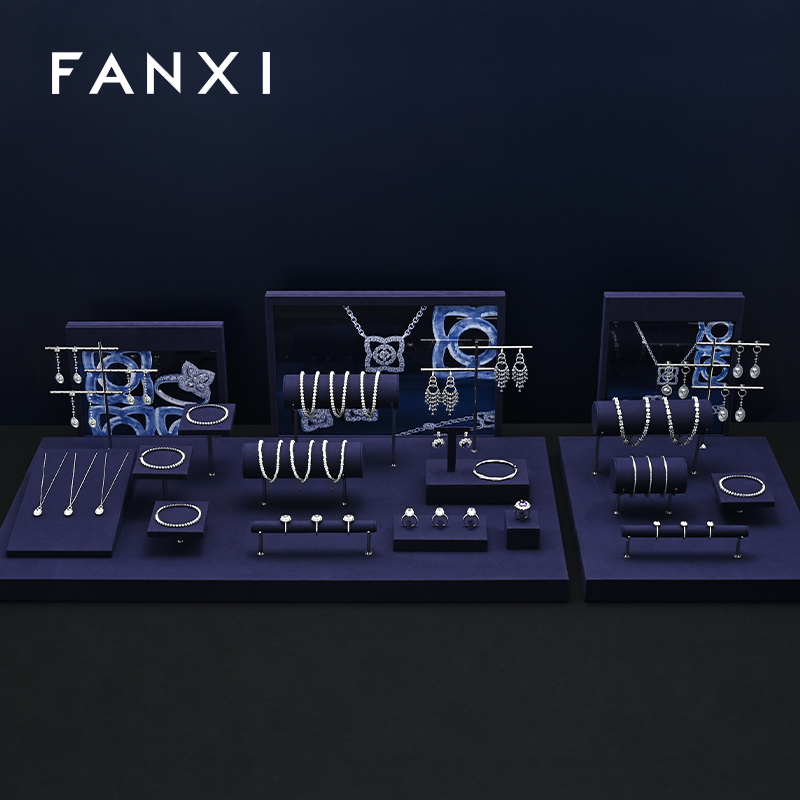 FANXI Hot sale dark gray PU leather Jewelry case