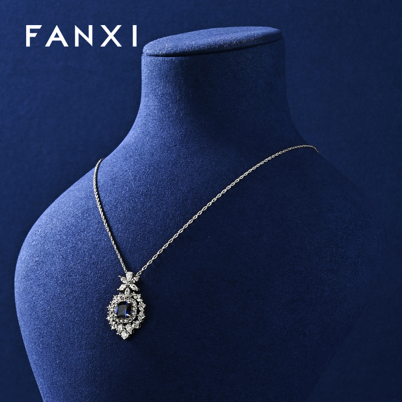 FANXI Wholesale Blue Microfiber Jewelry display set