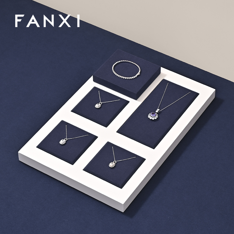 FANXI Hot sale blue Baking paint Jewelry display set series