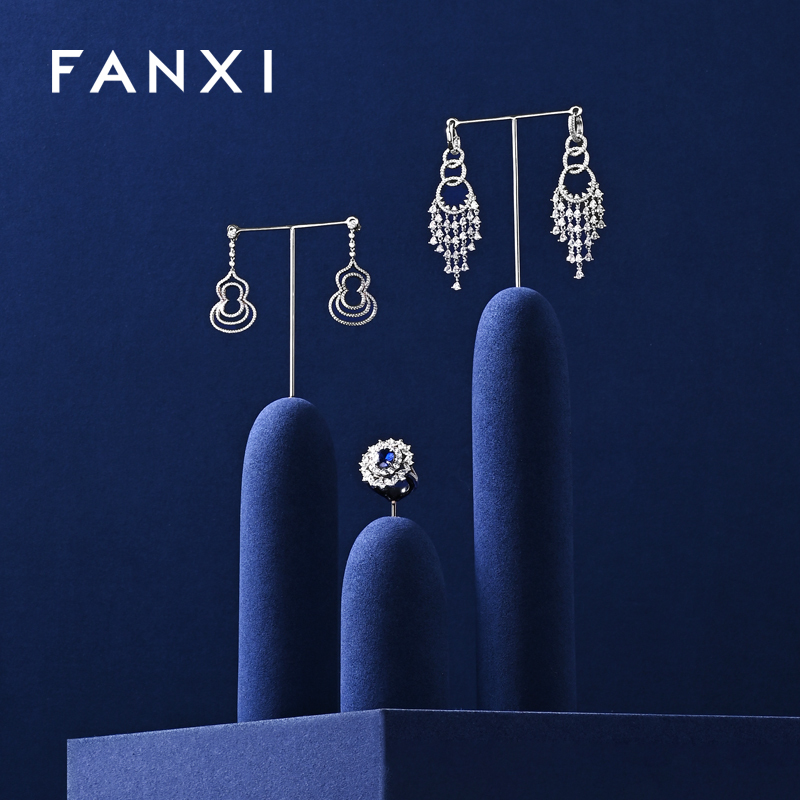FANXI Wholesale Blue Microfiber Jewelry display set