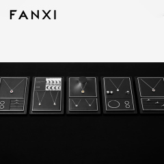 FANXI Luxury Black PU leather Jewelry display set
