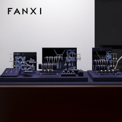 FANXI Hot sale dark gray PU leather Jewelry case