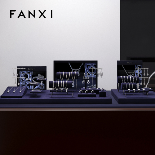 FANXI Hot sale dark gray PU leather Jewelry case
