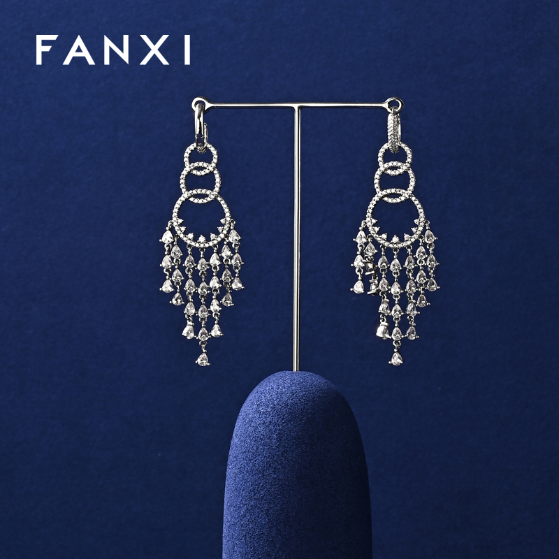 FANXI Wholesale Blue Microfiber Jewelry display set