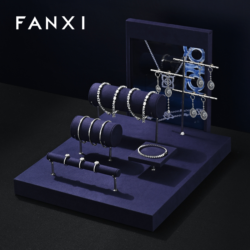 FANXI Hot sale dark gray PU leather Jewelry case