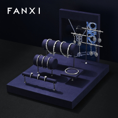FANXI Hot sale dark gray PU leather Jewelry case