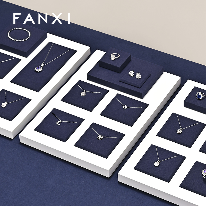 FANXI Hot sale blue Baking paint Jewelry display set series