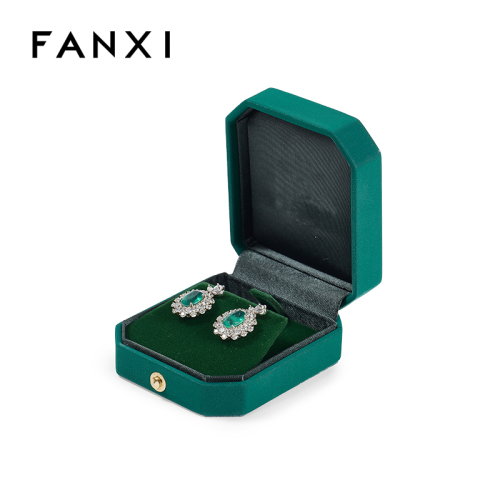 FANXI Custom green velvet leather Jewelry box