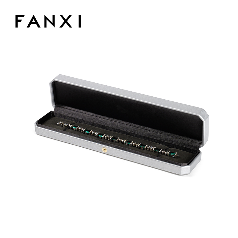 FANXI Custom silvery velvet leather long chain box