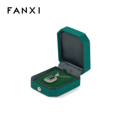 FANXI Custom green velvet leather pendant box