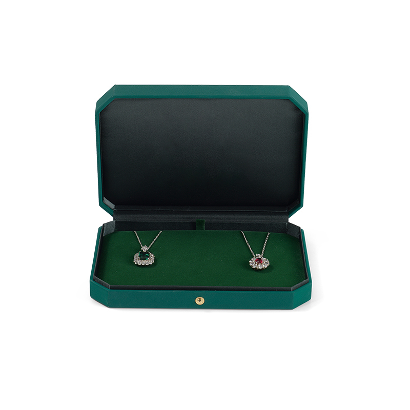 FANXI Custom green velvet leather big necklace box
