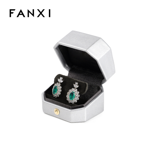 FANXI Custom silvery velvet leather earring box