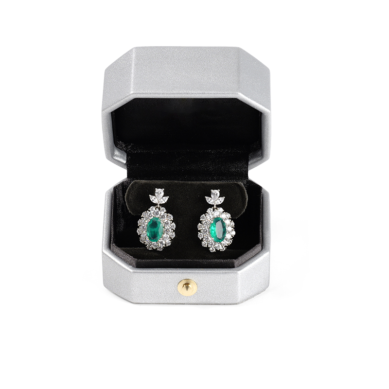 FANXI Custom silvery velvet leather earring box