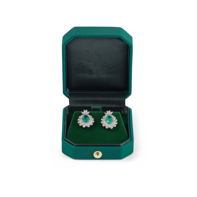 FANXI Custom green velvet leather Jewelry box