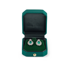 FANXI Custom green velvet leather Jewelry box