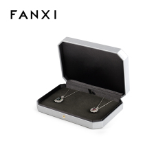 FANXI Custom silvery velvet leather big necklace box