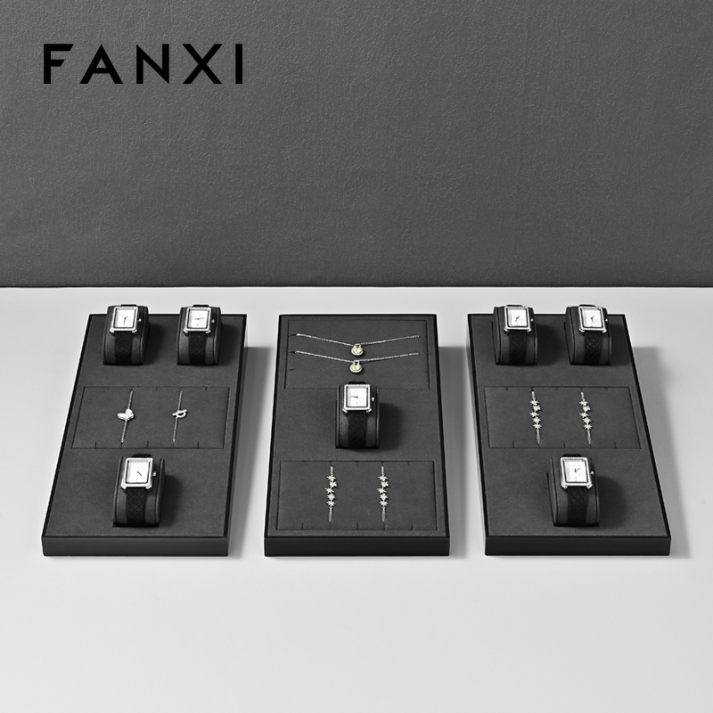 FANXI Factory Gray Microfiber Jewelry display set