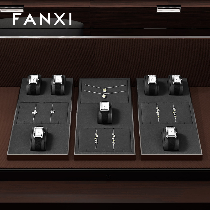 FANXI Factory Gray Microfiber Jewelry display set