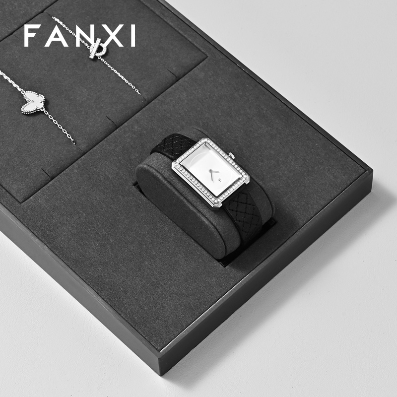 FANXI Factory Gray Microfiber Jewelry display set