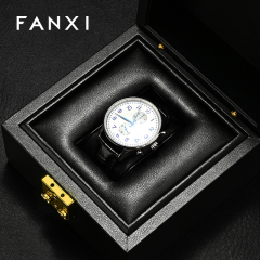 FANXI Hot sale Black Leather Watch Storage Box