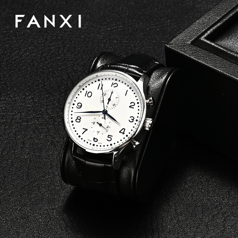 FANXI Hot sale Black Leather Watch Storage Box
