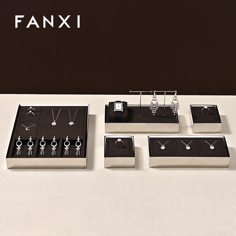 FANXI Hot sale Brown Metal Jewelry display tray