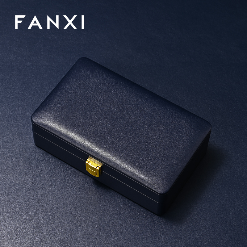 FANXI Hot sale velvet Blue Loose diamond storage box