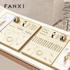 FANXI Hot sale Beige Metal Jewelry display tray