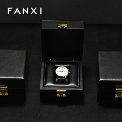 FANXI Hot sale Black Leather Watch Storage Box
