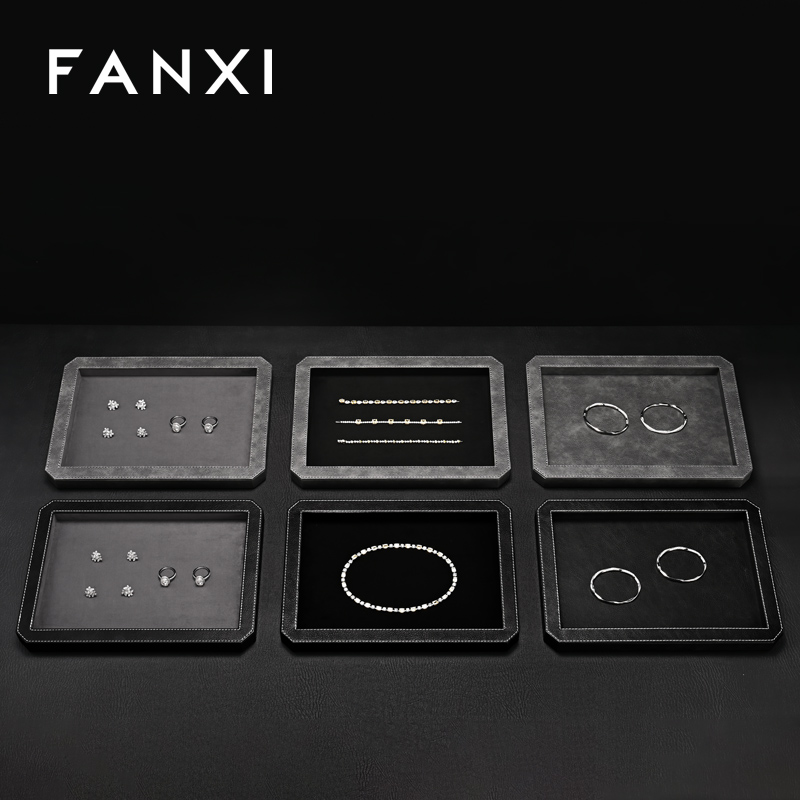 FANXI Fashion Polychrome Velvet Jewelry Display tray