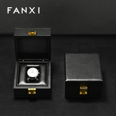 FANXI Hot sale Black Leather Watch Storage Box