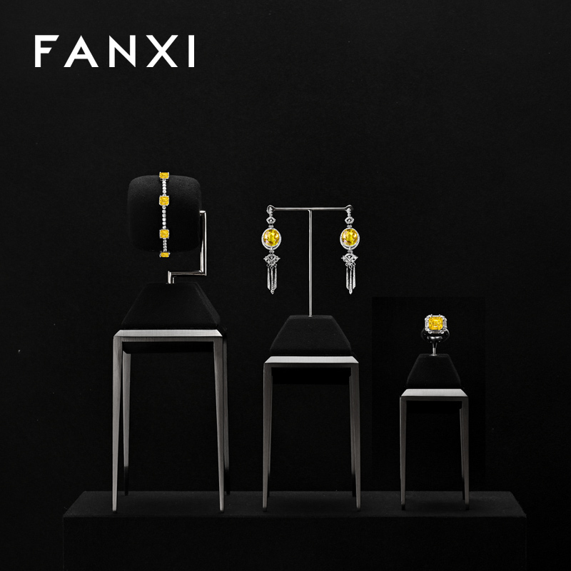 FANXI Hot sale Black metal Jewelry display stand