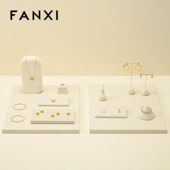 FANXI Fashion Beige Microfiber Jewelry display set
