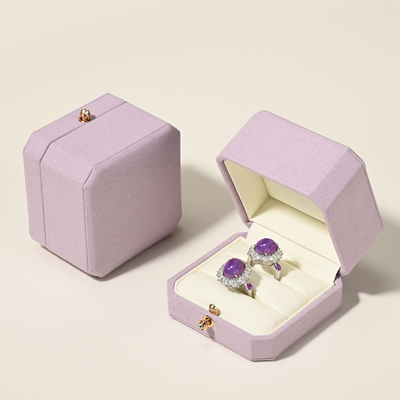 FANXI High quality purple microfiber jewelry box