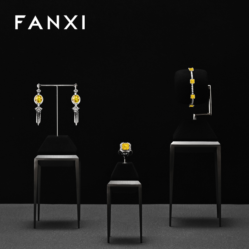 FANXI Hot sale Black metal Jewelry display stand