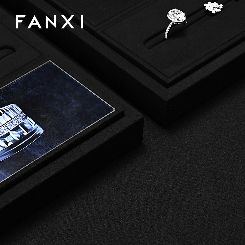 FANXI quality Black Microfiber Jewelry Combination Set