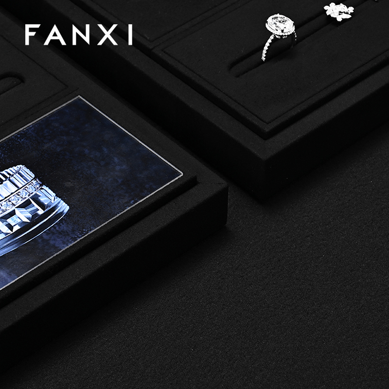 FANXI quality Black Microfiber Jewelry Combination Set