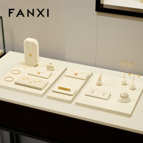 FANXI Fashion Beige Microfiber Jewelry display set